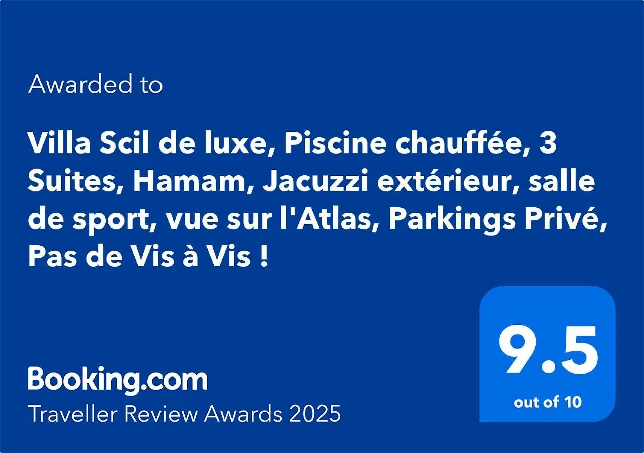 Villa Scil de luxe 3 Suites Piscine chauffée Hamam Jacuzzi extérieur avec vue sur l'Atlas 2 Parkings Privé Marrakesh Maroc